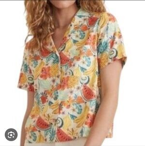 Marine Layer Lucy Resort Shirt In Fruit Salad